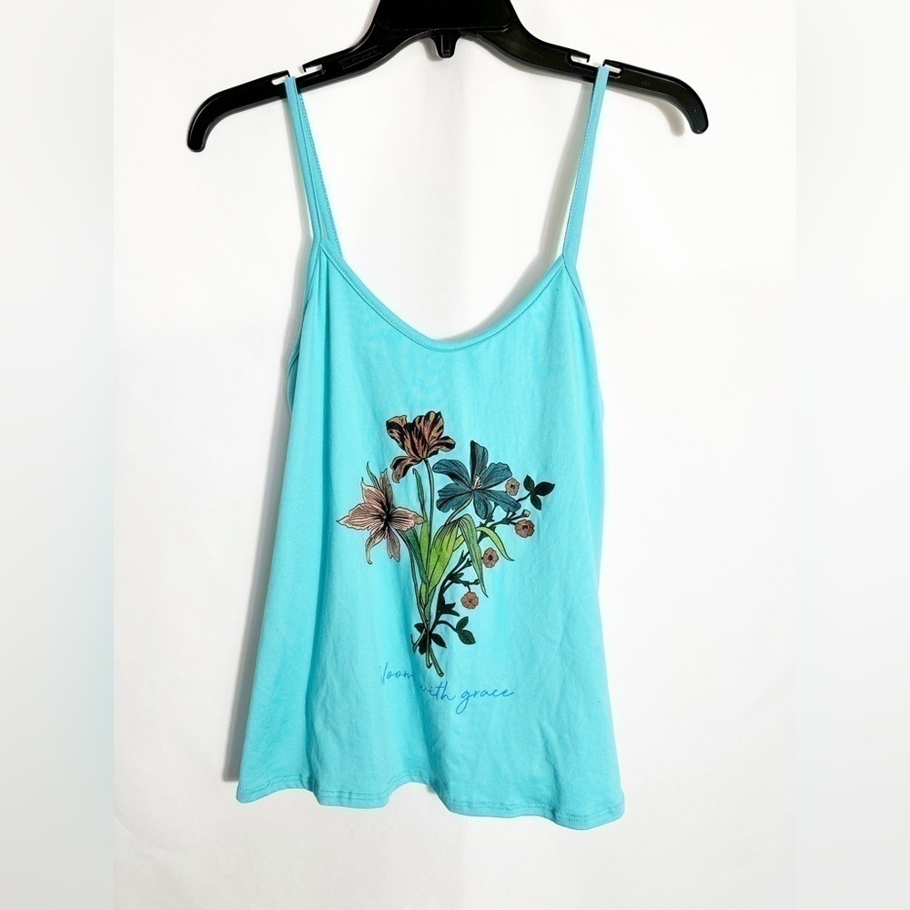 NWT Cozy Rozy Blue Graphic Tank Top
